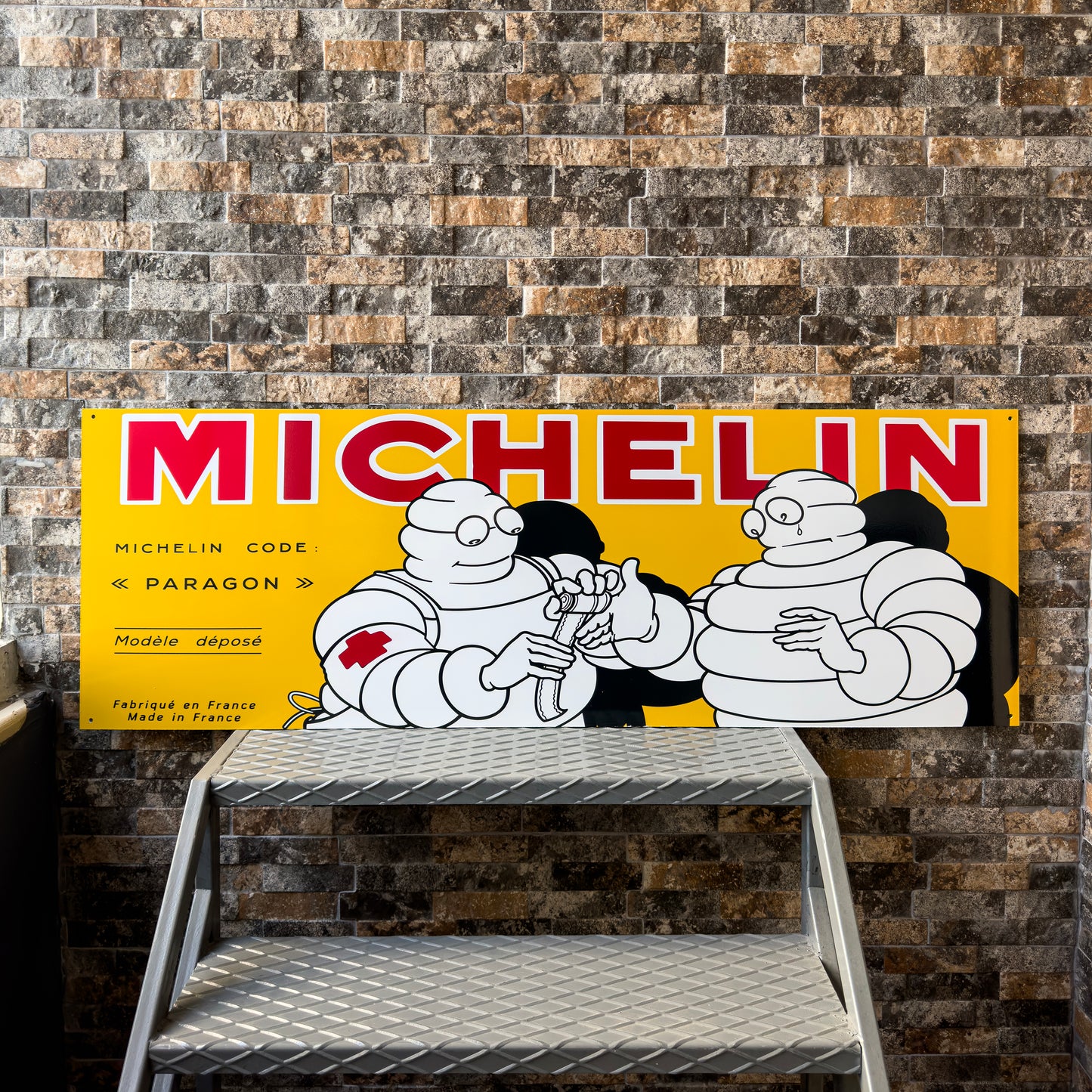Michelin Paragon Sign – XXXL 118x40 cm Heavy Metal Man Cave & Garage Sign