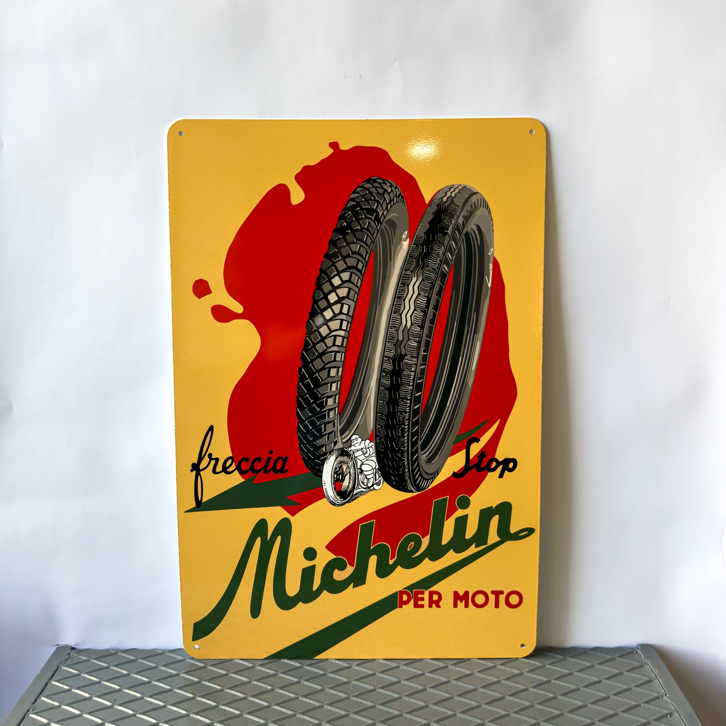 Michelin Freccia Stop Vintage Sign – Heavy Metal Garage & Tyre Sign