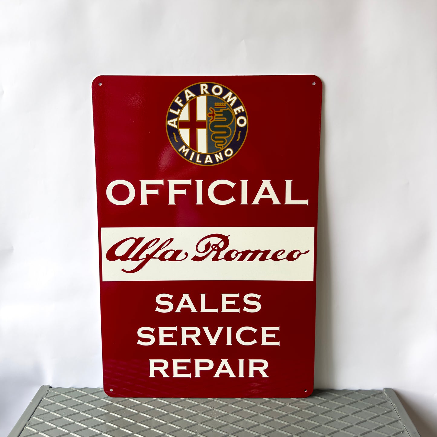 Alfa Romeo Sales-Service-Repair Sign – Large 60x40 cm Heavy Metal Man Cave Decor