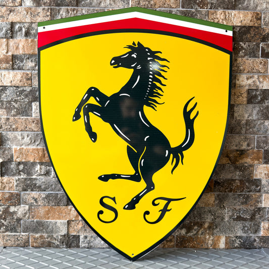 Ferrari Shield Heavy Metal Sign – Garage & Man Cave Decor