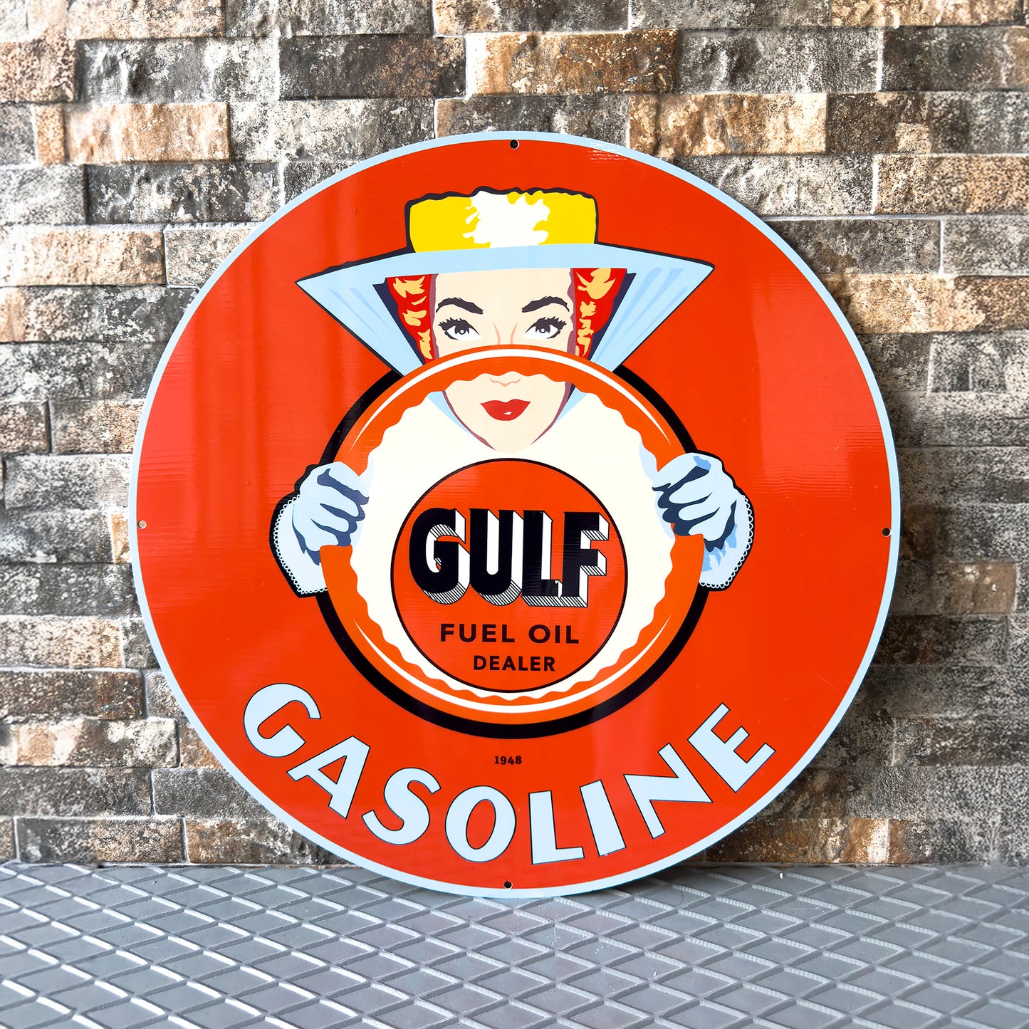 Gulf Gasoline Fuel Oil Sign – Heavy Metal Garage & Service Sign