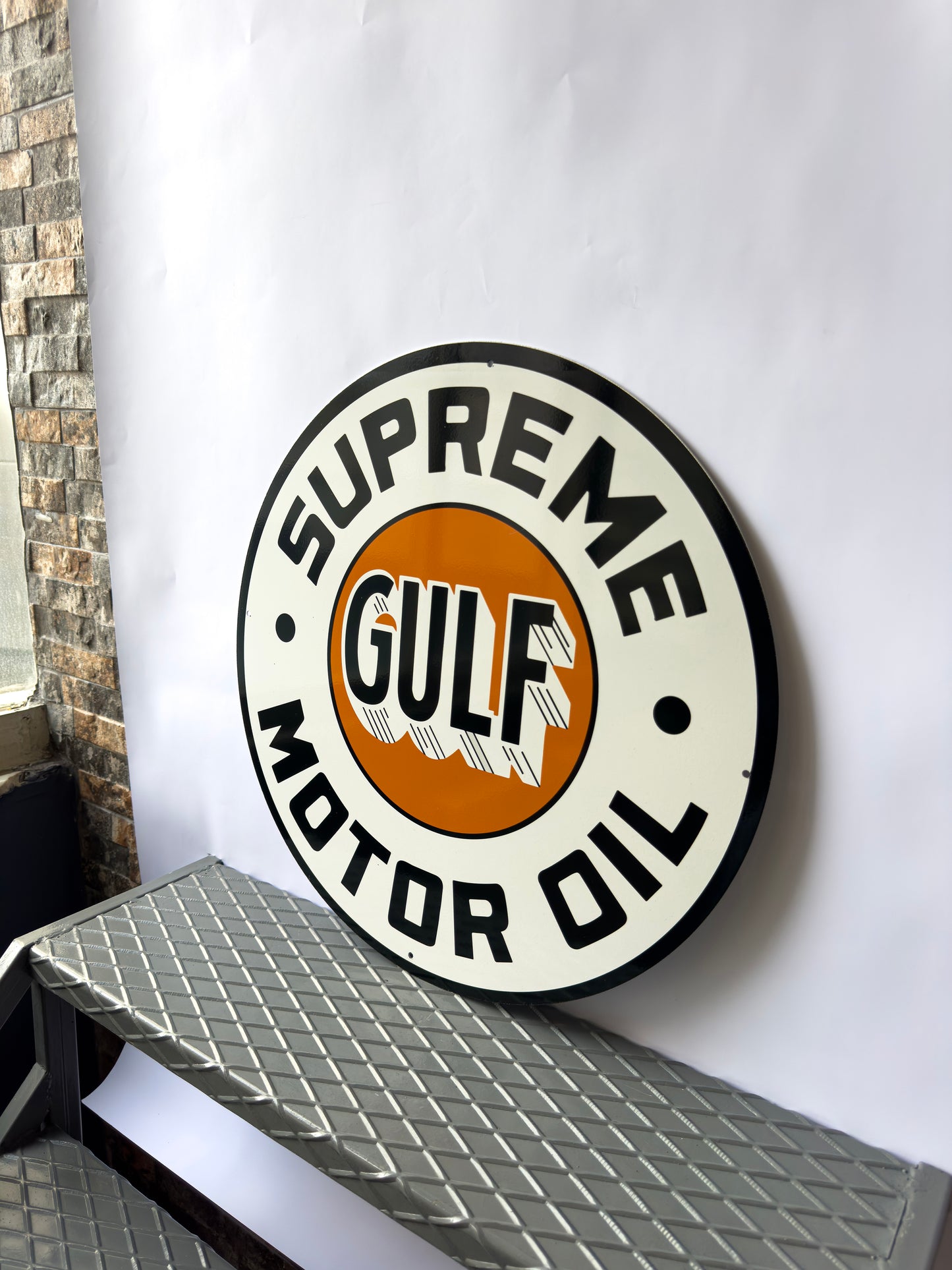 Gulf Supreme Motor Oil Sign – Heavy Metal Garage & Service Sign