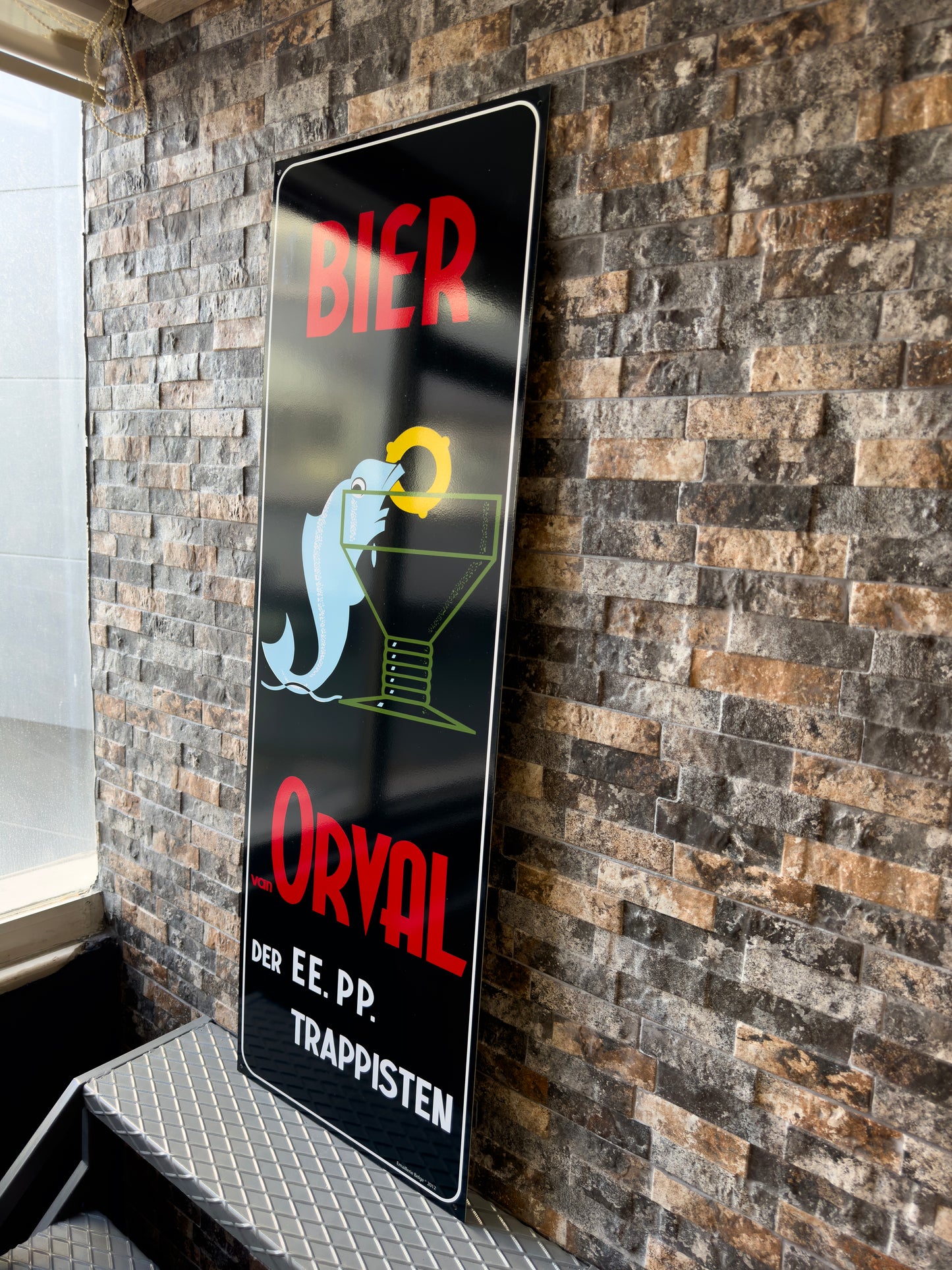 Bier Orval Trappisten Sign – XXXL 118x40 cm Heavy Metal Bar, Cafe & Man Cave Decor