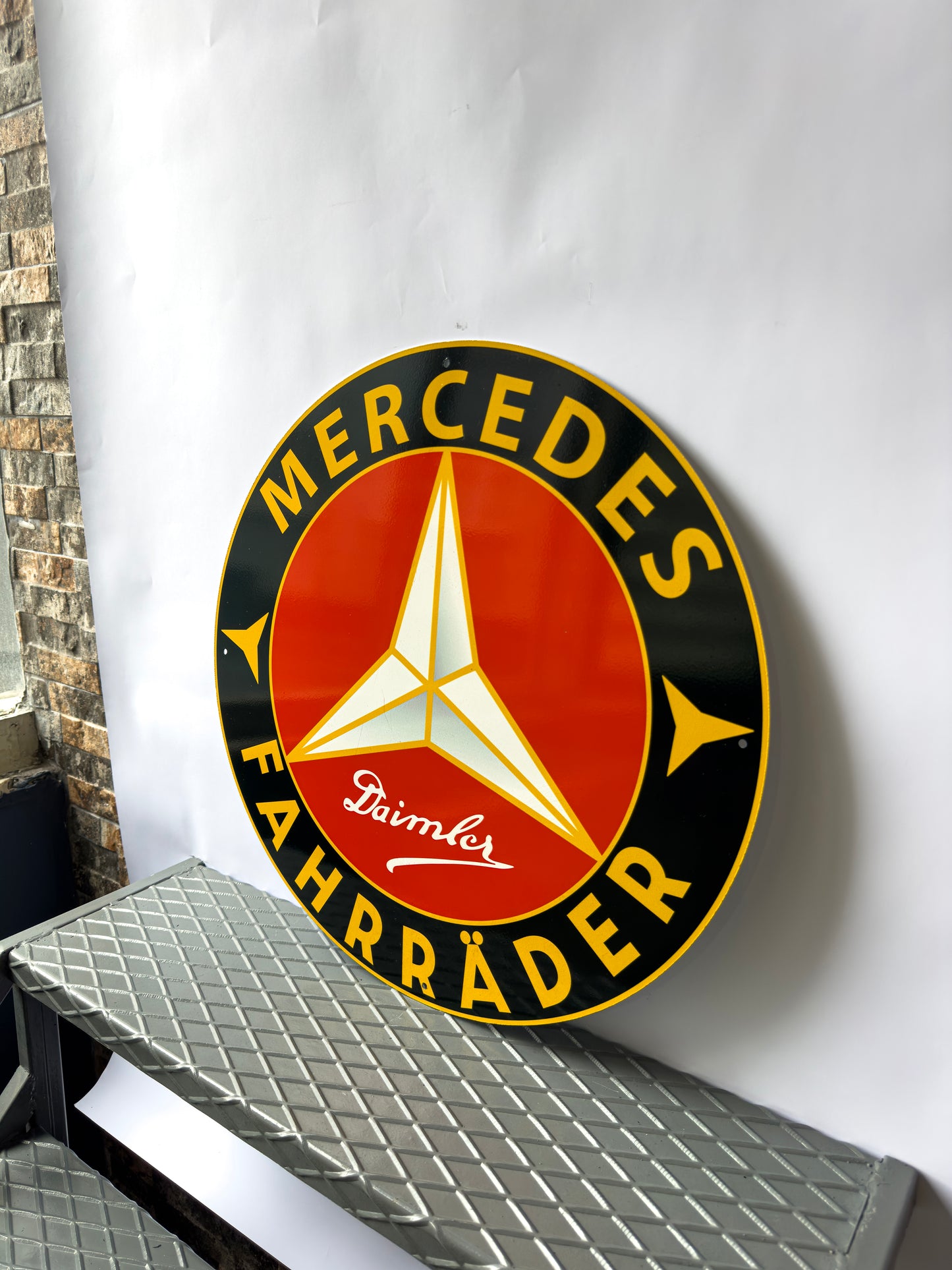 Mercedes Benz Fahrrader Sign – Glossy Heavy Metal Garage Sign