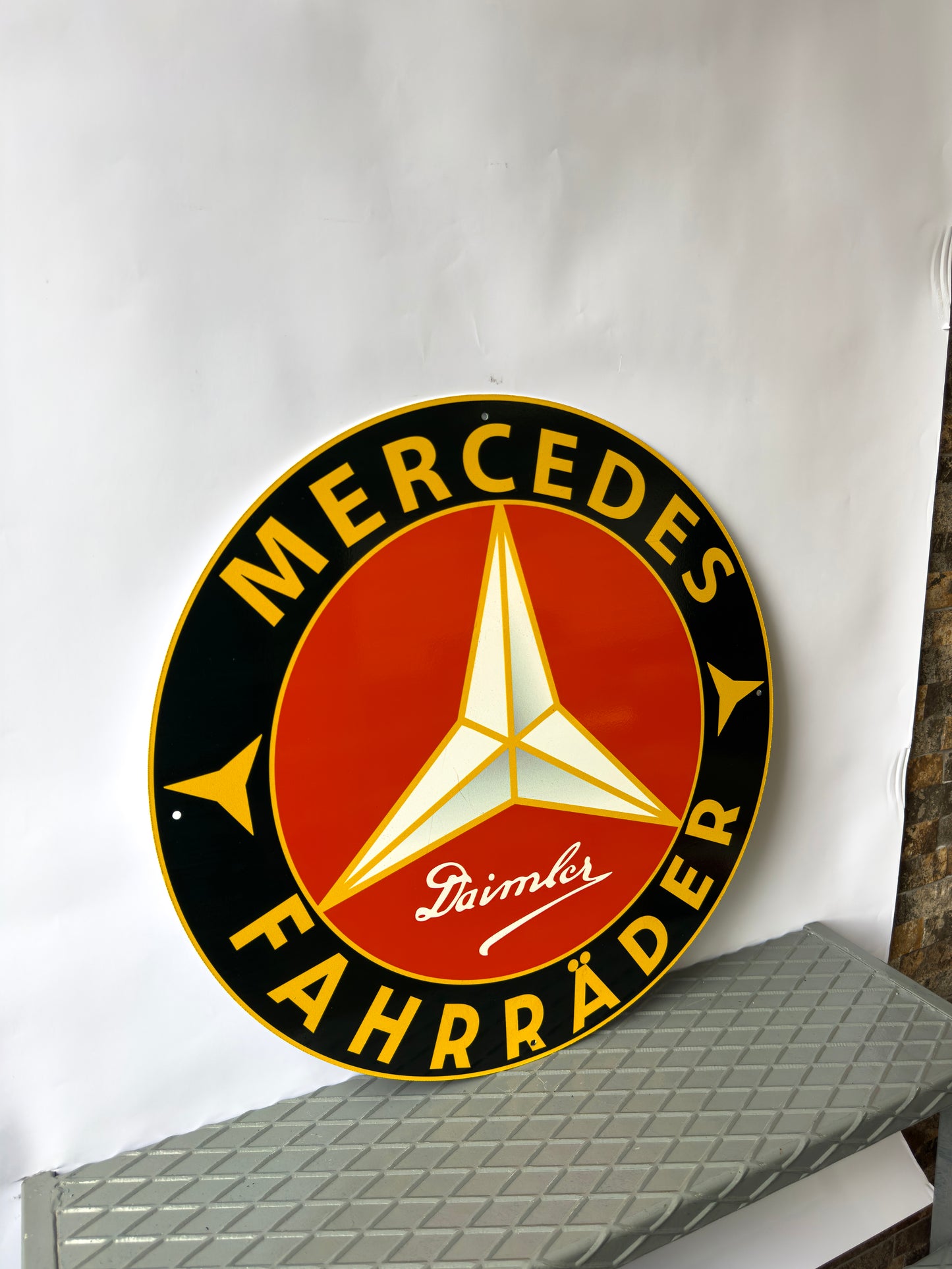 Mercedes Benz Fahrrader Sign – Glossy Heavy Metal Garage Sign