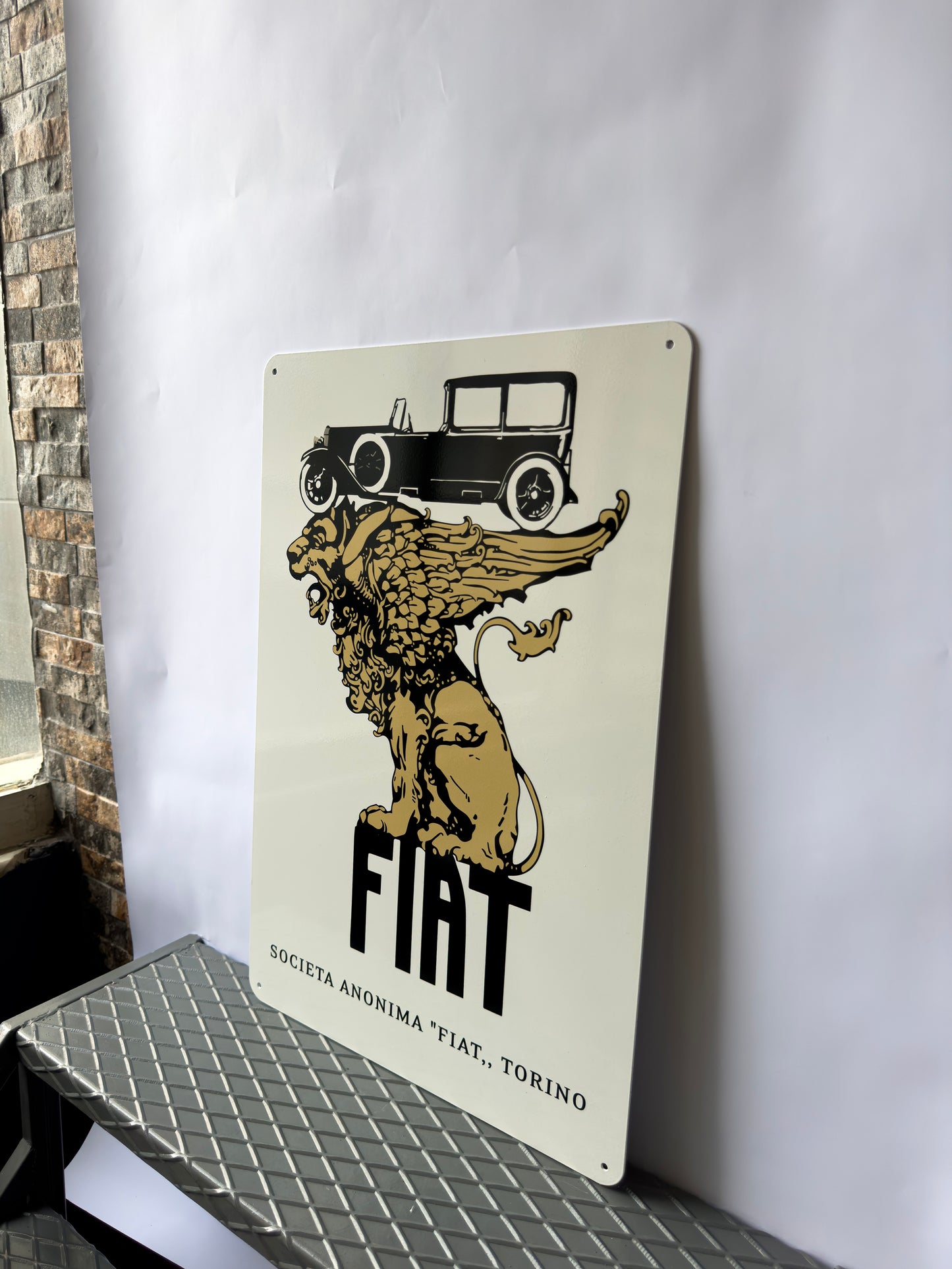 Fiat Vintage Sign – Heavy Metal Man Cave Decor
