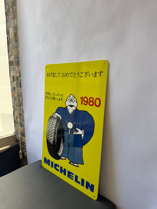Michelin 1980 Iconic Bibendum - Michelin Japan Heavy Metal Sign – Garage & Man Cave Decor