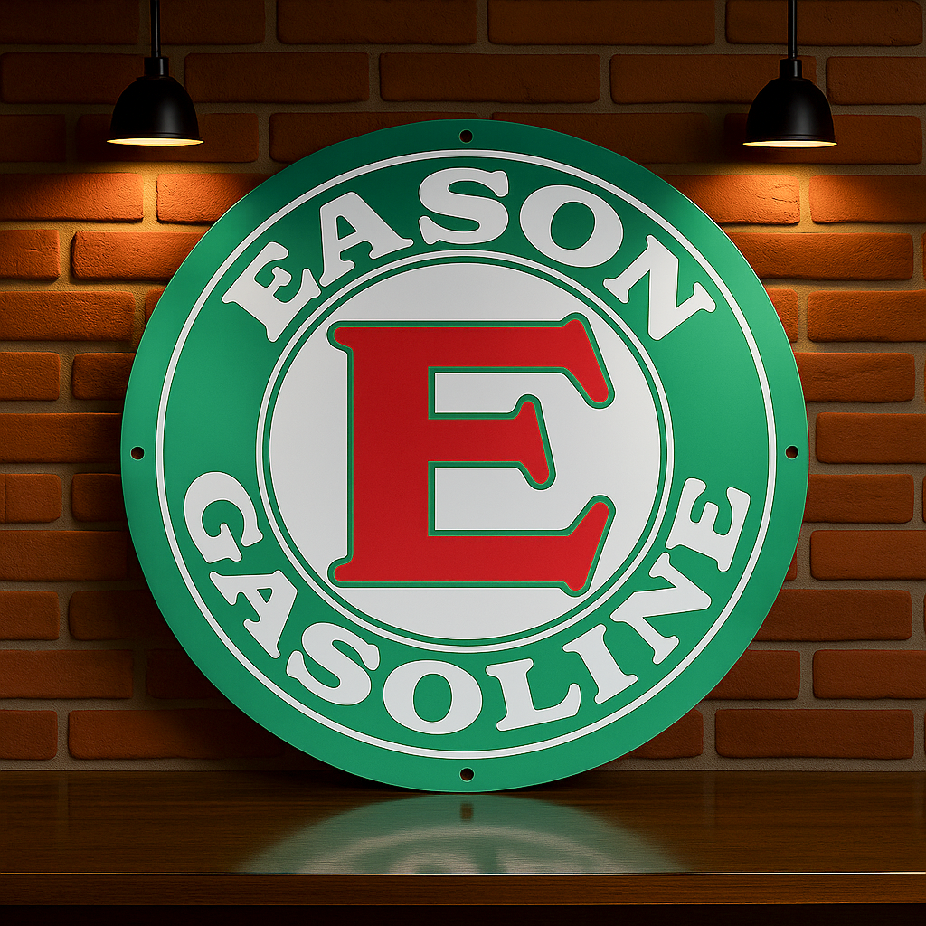 Eason Gasoline Sign – Heavy Metal Garage & Man Cave Decor