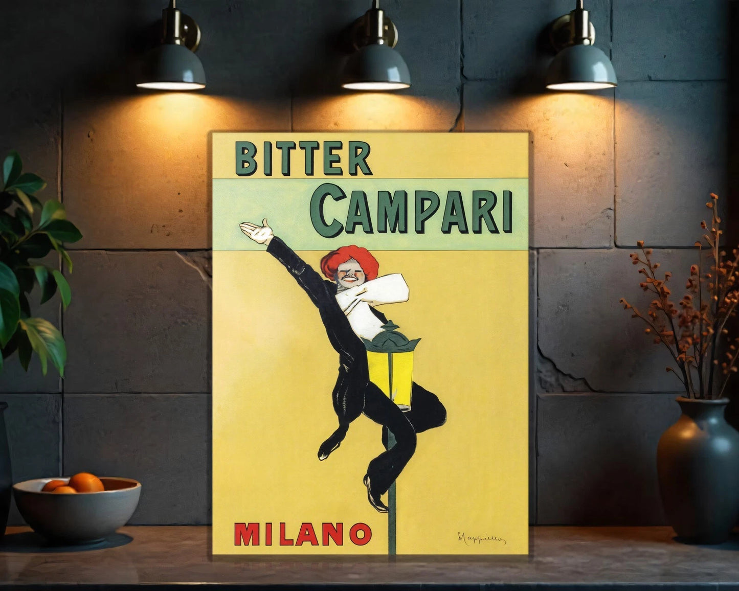 Campari Bitter Campari MILANO Yellow Sign - Heavy Metal Cafe & Bar Decor
