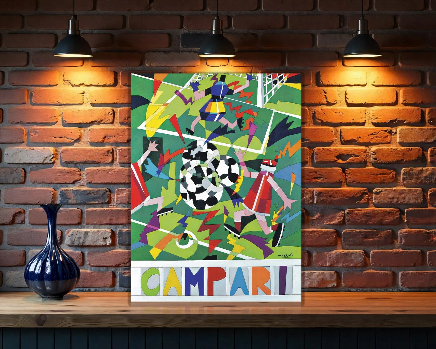 Campari Futurist Soccer Sign by Angioletti - Heavy Metal Cafe & Bar Decor