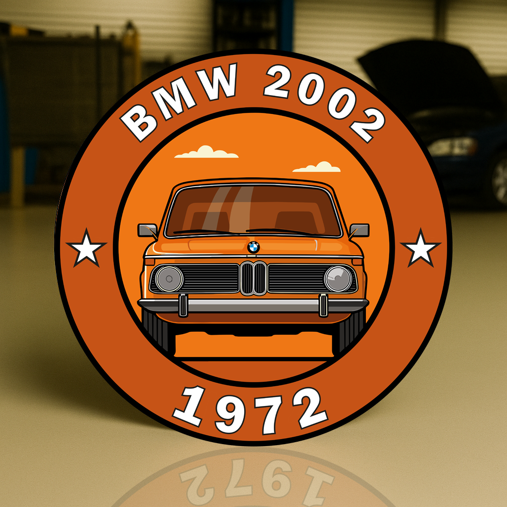 BMW 2002 Bavarian Classic Reborn Heavy Metal Sign – Garage & Man Cave Decor