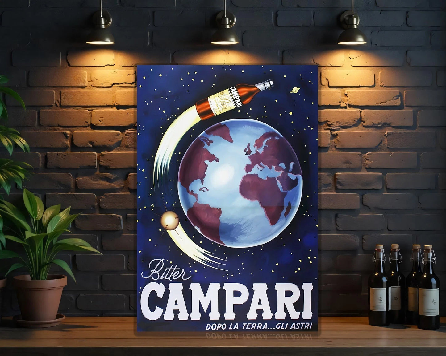 Campari Dopo La Terra... Gli Astri SPACE World Sign - Heavy Metal Cafe & Bar Decor