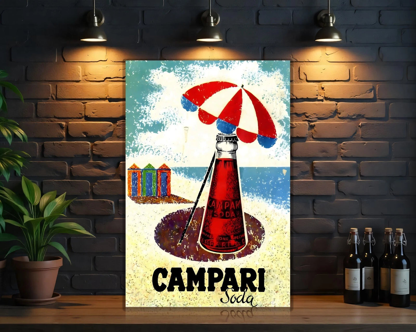 Campari Soda Sign – Beach Umbrella Edition – Heavy Metal Cafe Decor