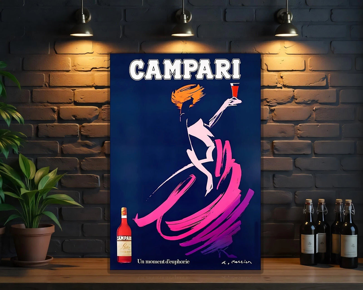 Campari French Elegance in Motion Dance Sign - Heavy Metal Cafe & Bar Decor