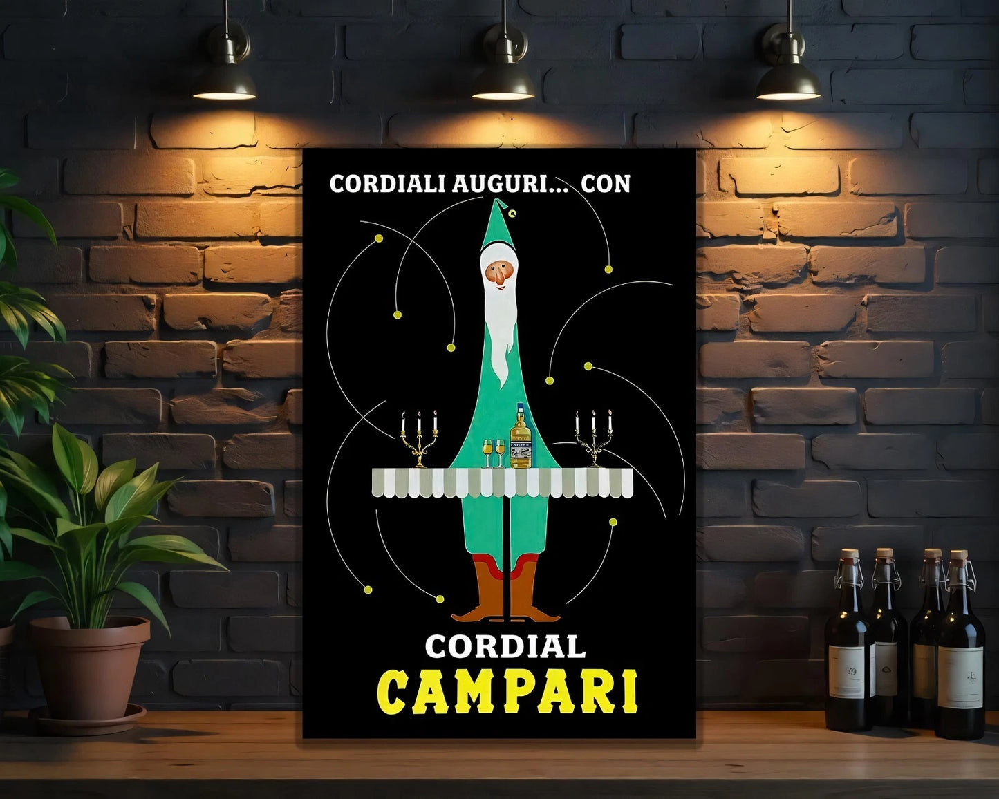 Campari Whimsical Italian Cordial Holiday Sign - Heavy Metal Cafe Decor