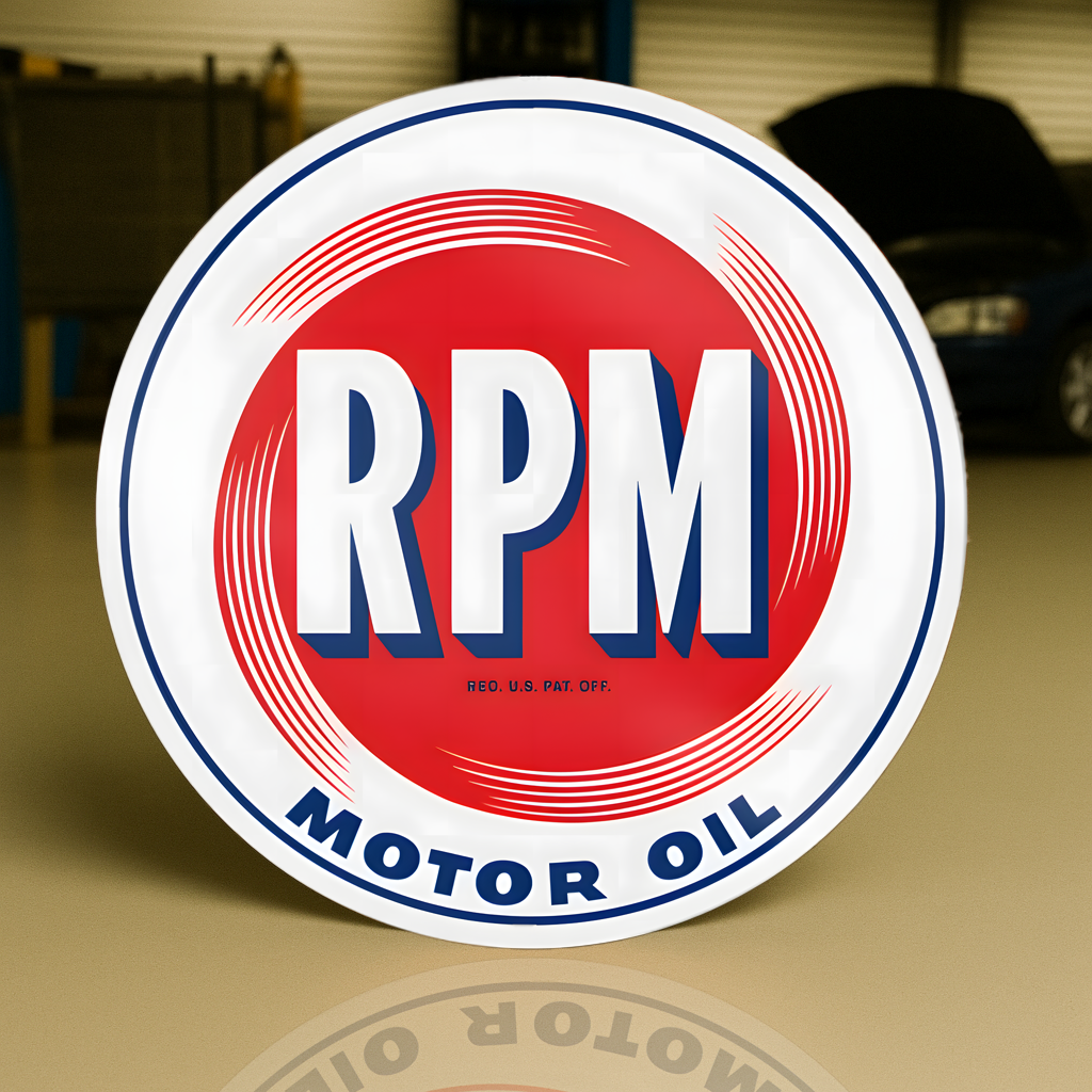 RPM Motor Oil Vintage Sign - Heavy Metal Home & Garage Decor