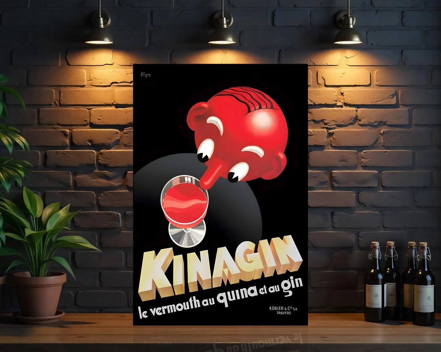 Kinagin Vermouth Mid-Century French Quinine & Gin Sign - Heavy Metal Cafe & Bar Decor