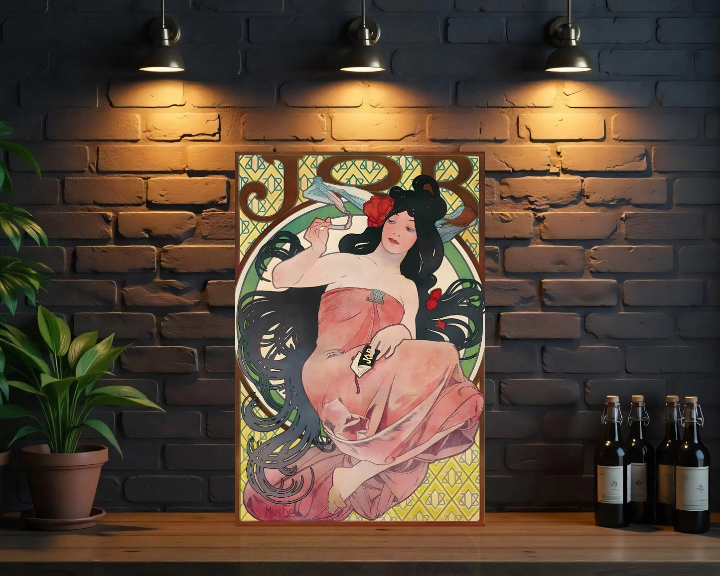 JOB by Alphonse Mucha Art Nouveau Metal Sign - Heavy Metal Cafe & Bar Decor