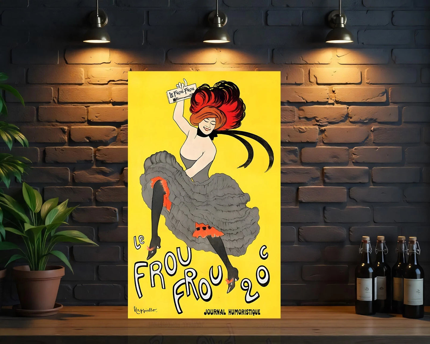 Le Frou Frou French Belle Époque Cabaret Humor Sign - Heavy Metal Cafe & Bar Decor