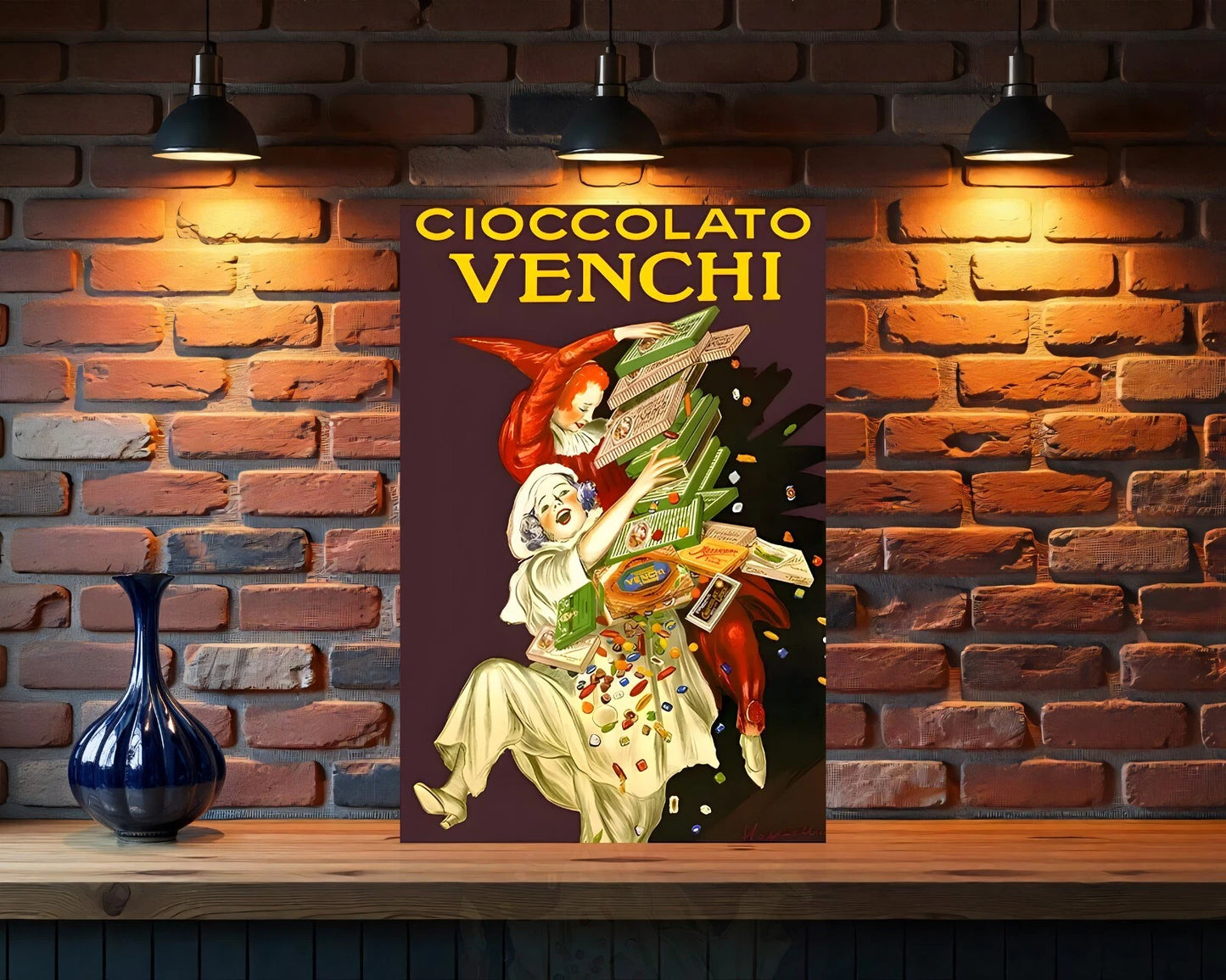 Cioccolato Venchi Italian Chocolate Heavy Metal Sign - Cafe & Bar Decor