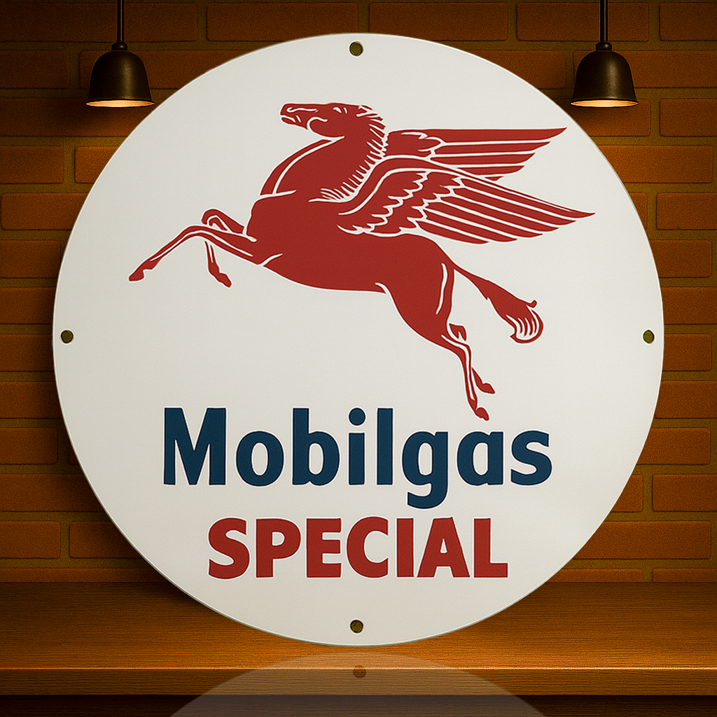 Mobilgas Pegasus Sign - Mobil Oil Gas Station - Heavy Metal Home & Garage Decor