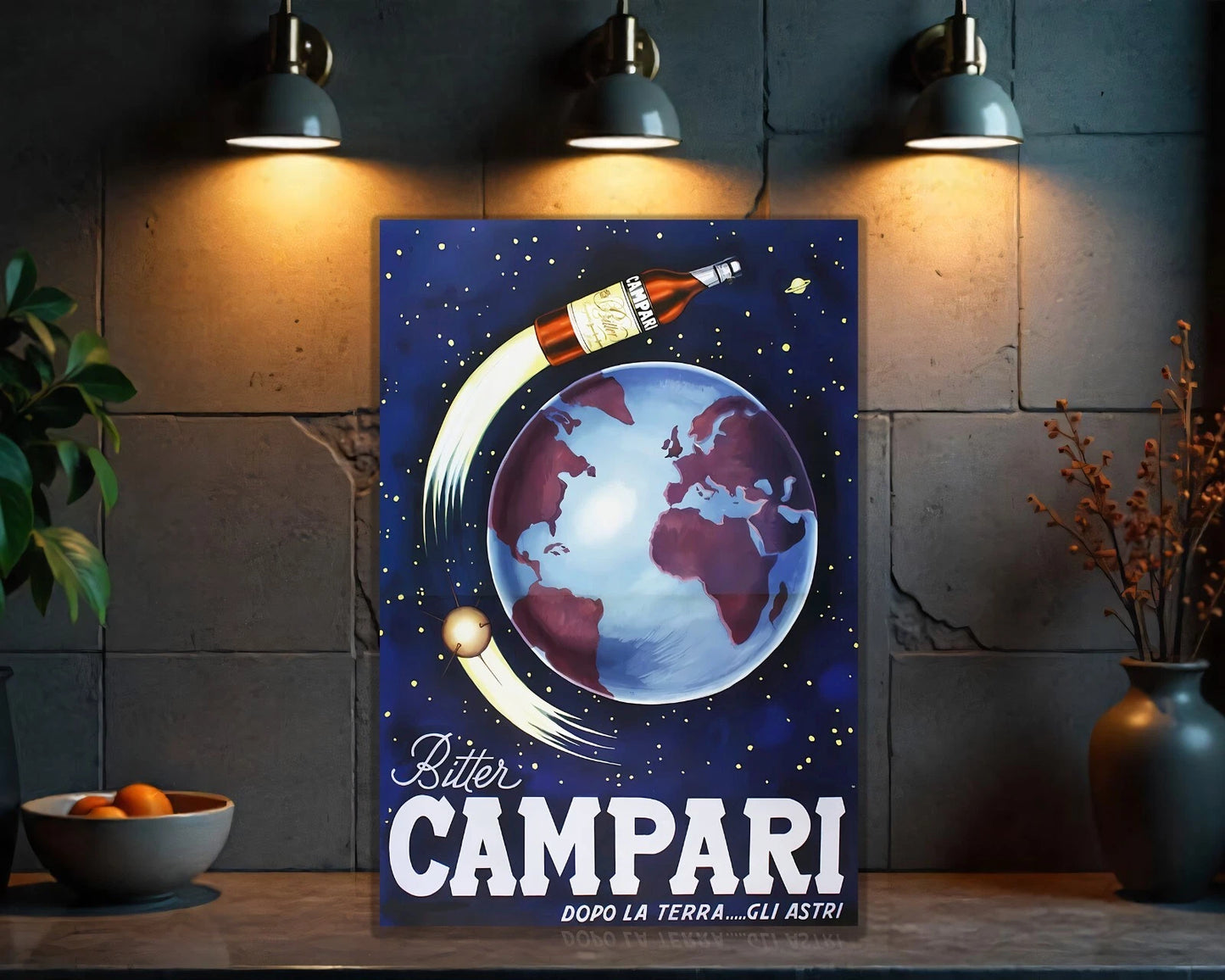 Campari Dopo La Terra... Gli Astri SPACE World Sign - Heavy Metal Cafe & Bar Decor