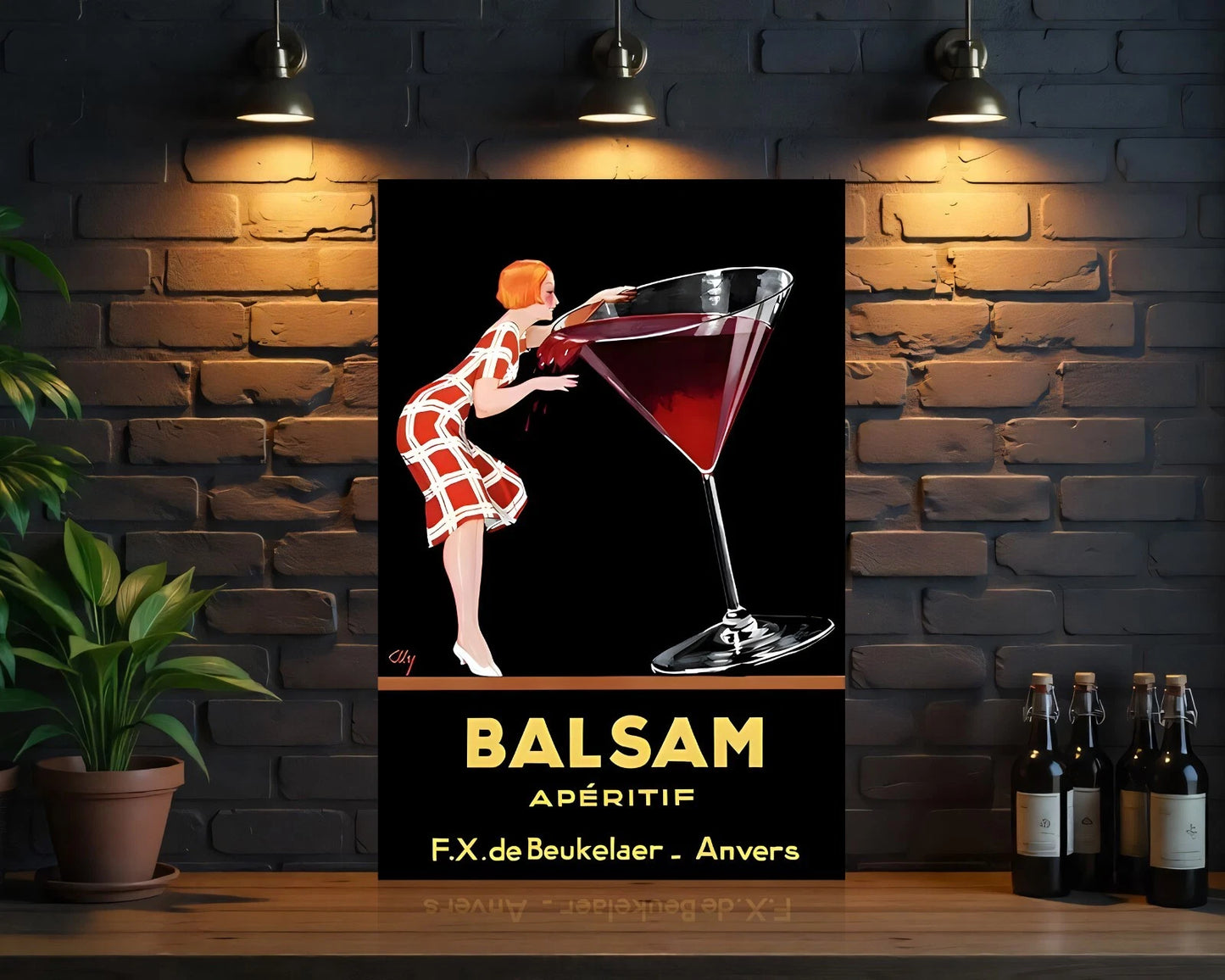 Balsam Apéritif Martini Charm from Antwerp Sign - Heavy Metal Cafe Decor & Bar Decor