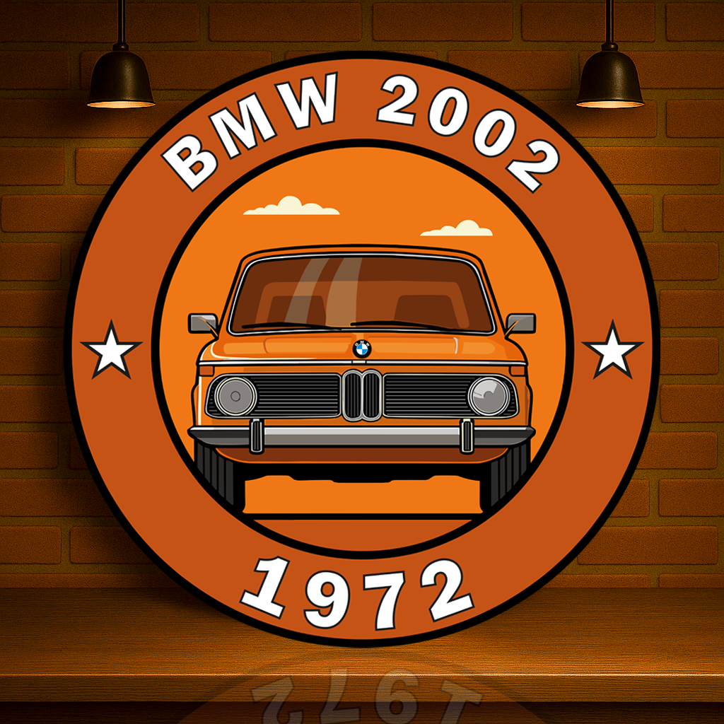 BMW 2002 Bavarian Classic Reborn Heavy Metal Sign – Garage & Man Cave Decor