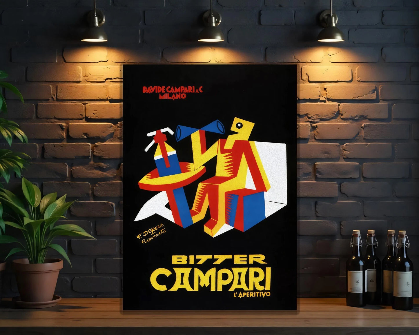 Campari Bitter Futurist Sign - Milano Aperitivo Model - Heavy Metal Cafe & Bar Decor