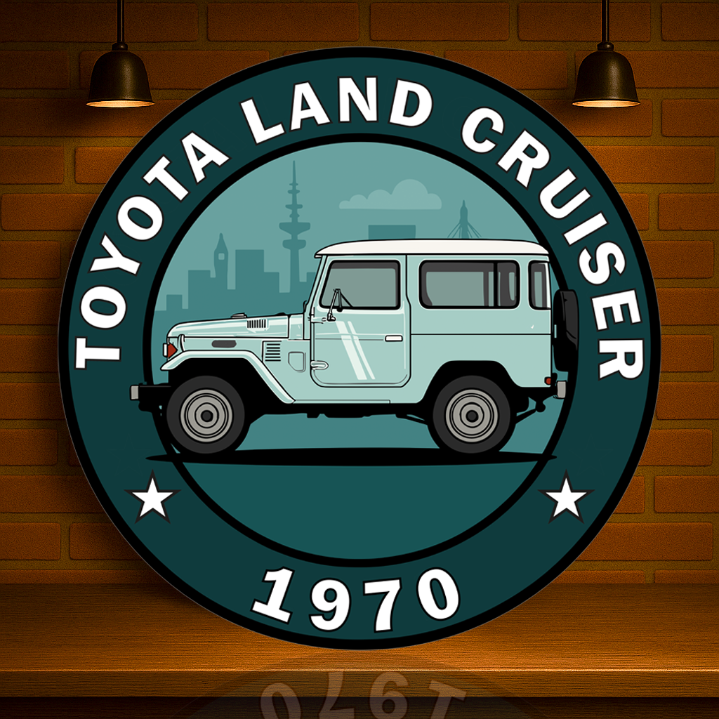 Toyota Land Cruiser 1970 FJ40 Side Profile Sign – Heavy Metal Garage & Service Sign