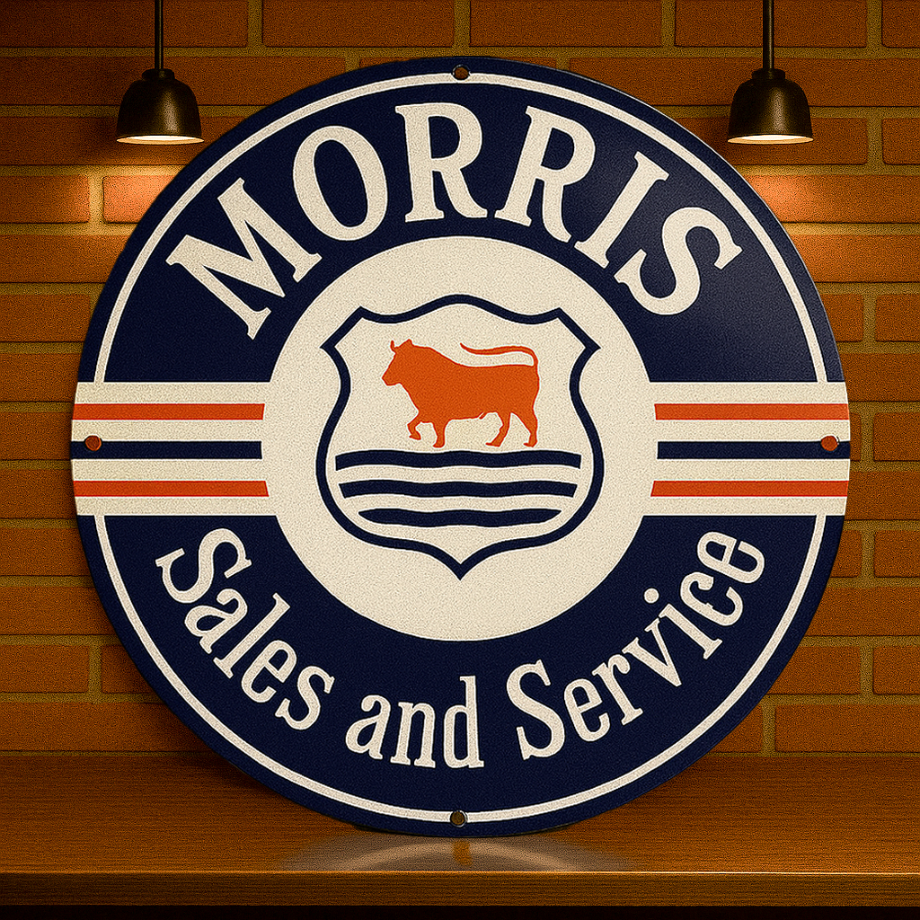 Morris Sales and Service Sign – Heavy Metal Garage & Man Cave Decor