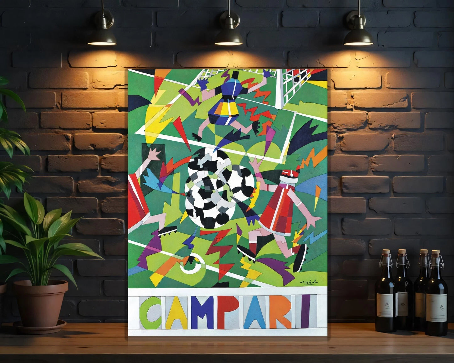 Campari Futurist Soccer Sign by Angioletti - Heavy Metal Cafe & Bar Decor
