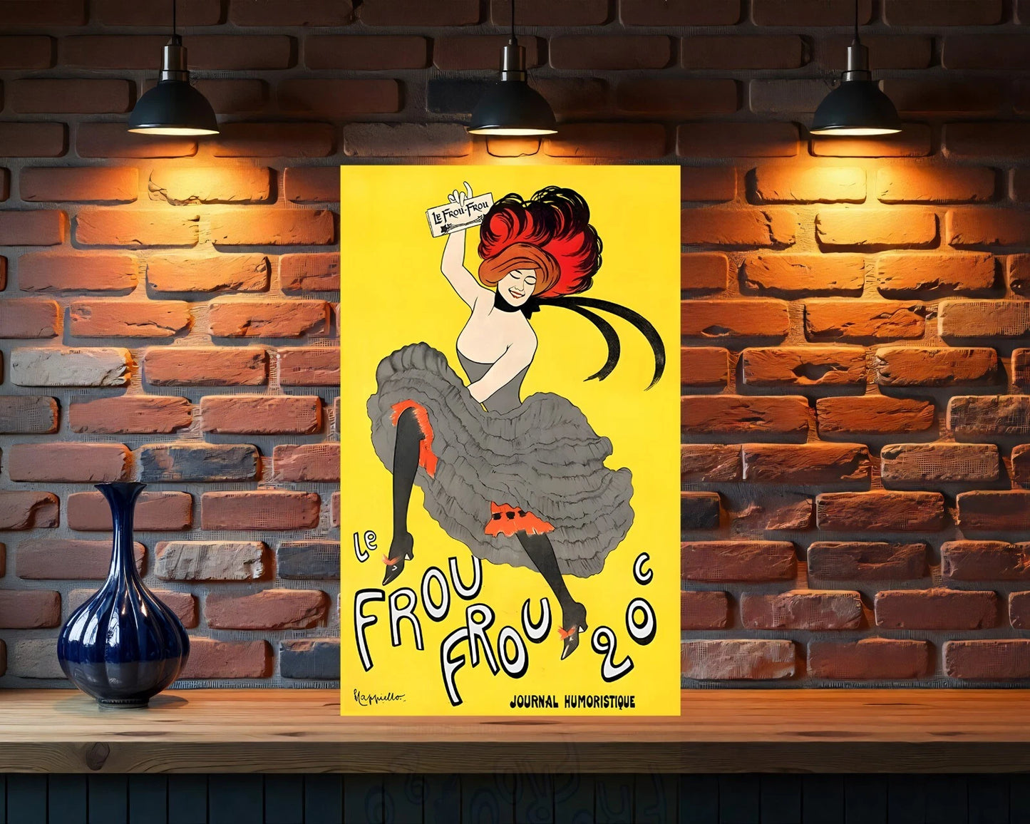 Le Frou Frou French Belle Époque Cabaret Humor Sign - Heavy Metal Cafe & Bar Decor