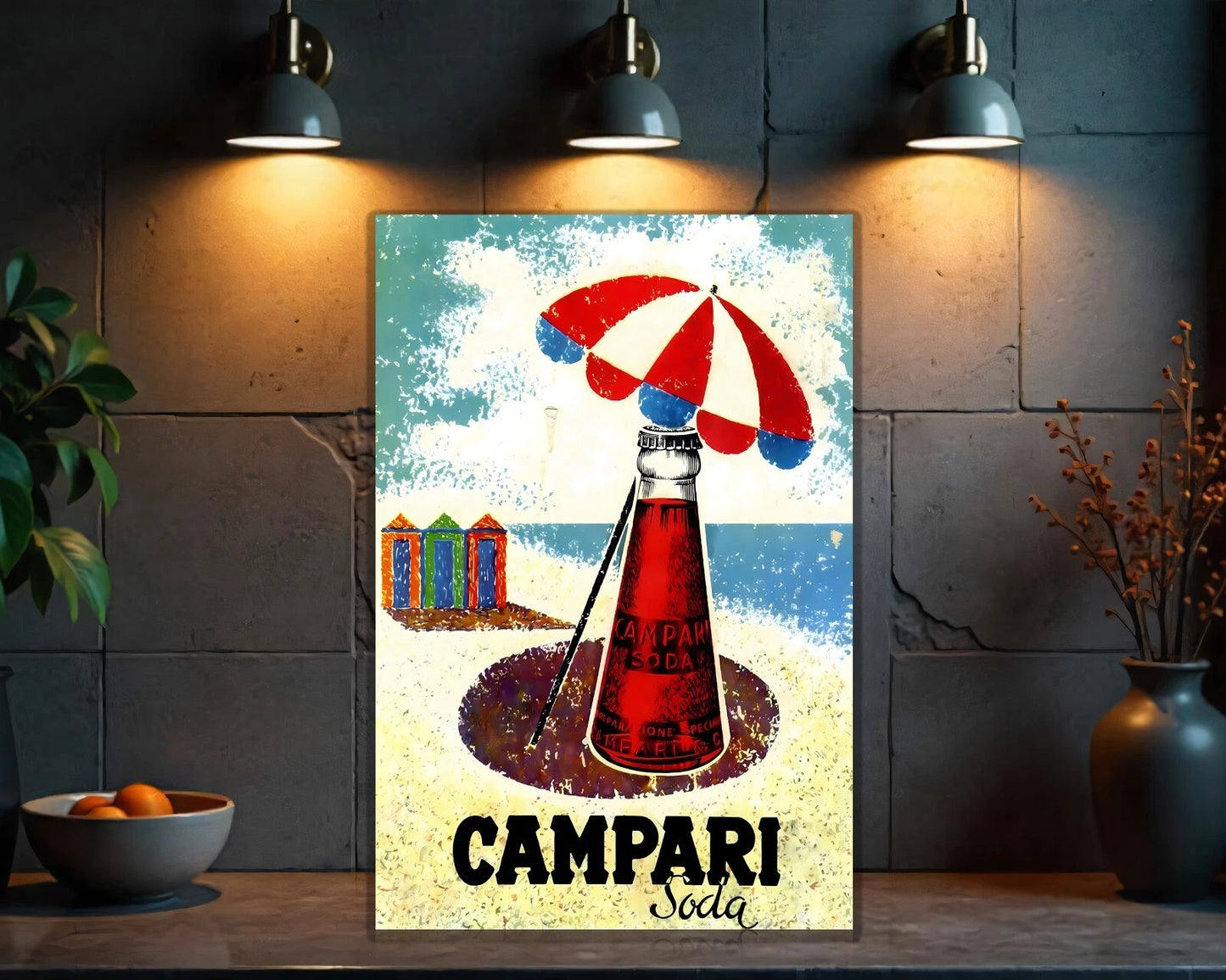 Campari Soda Sign – Beach Umbrella Edition – Heavy Metal Cafe Decor