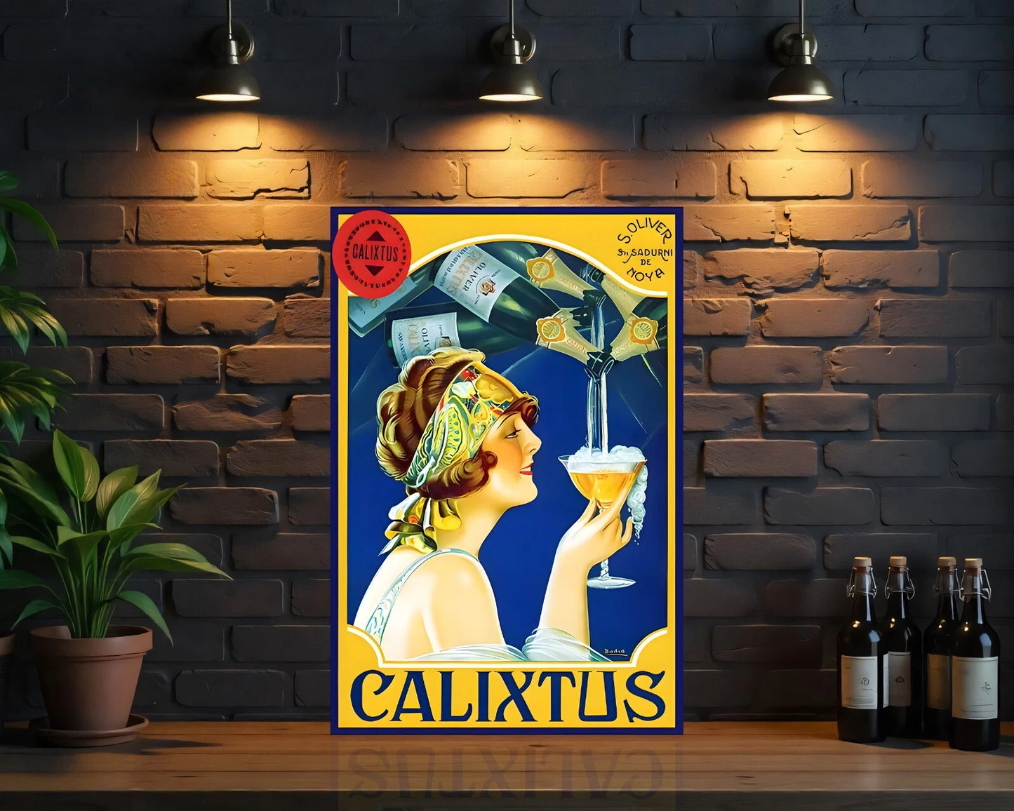 Calixtus Spanish Sparkling Wine Heavy Metal Sign - Cafe & Bar Decor
