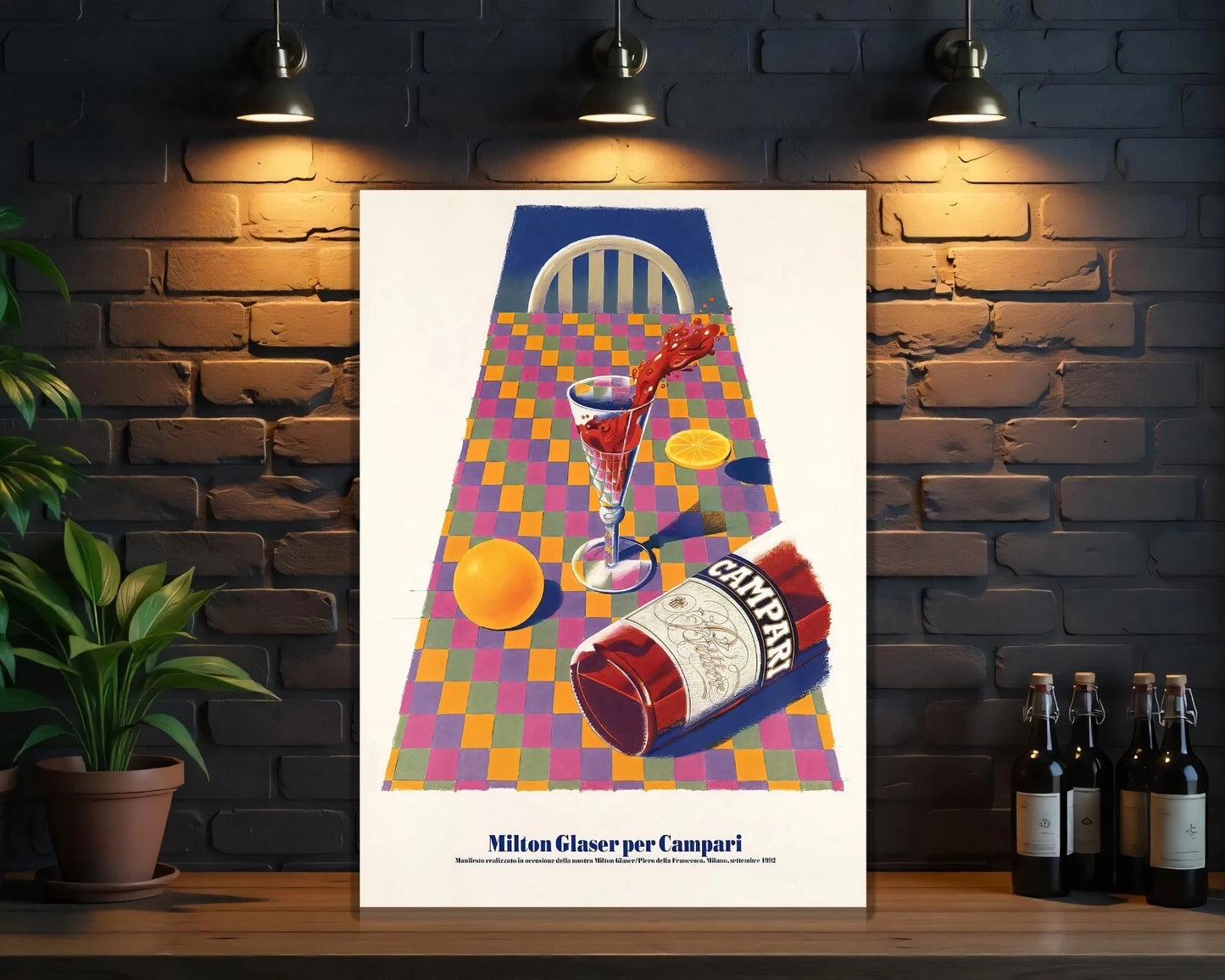 Campari Milton Glaser Sign - Iconic Italian Art - Heavy Metal Cafe & Bar Decor