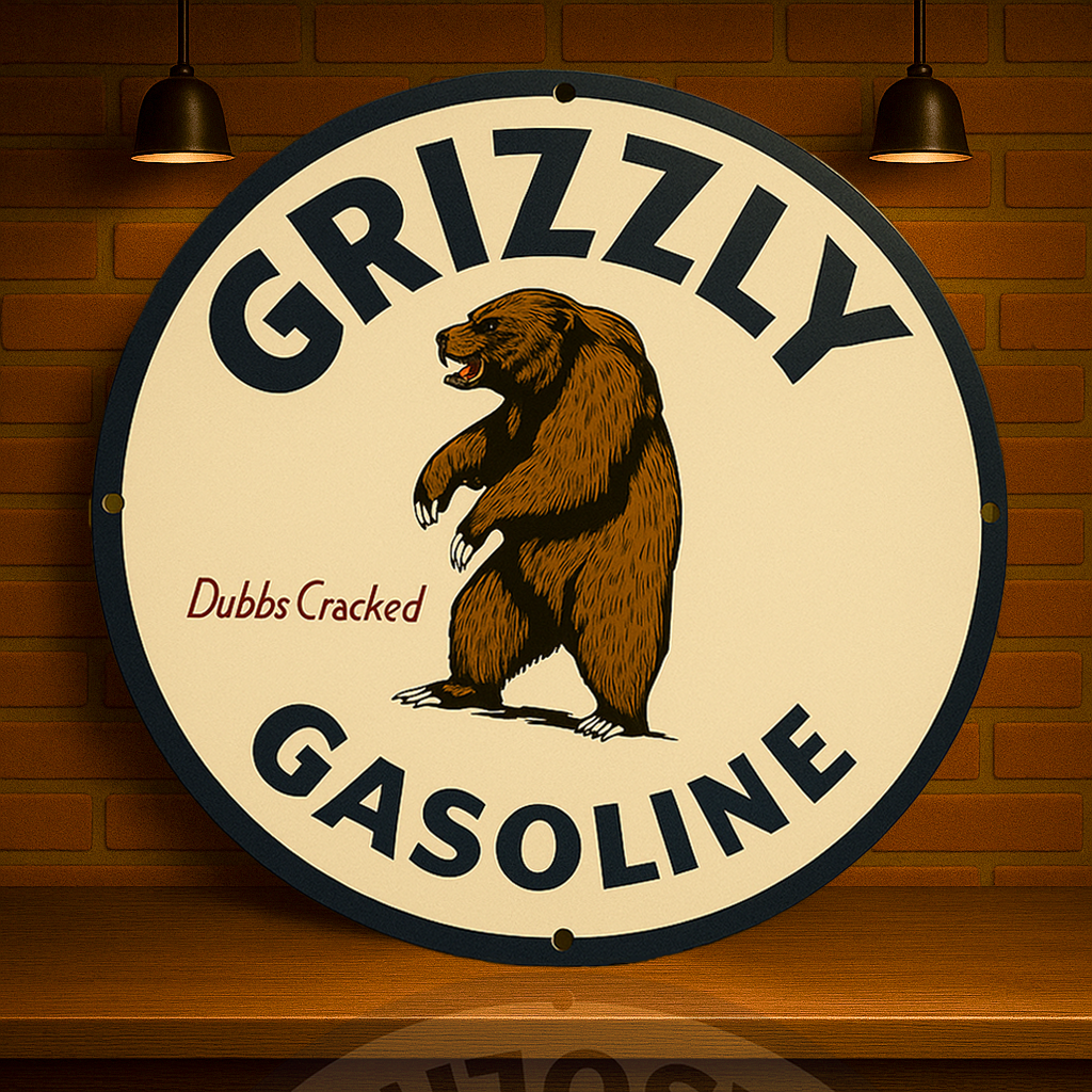 Grizzly Bear Oil Company Gasoline Sign - Heavy Metal Home & Garage Decor