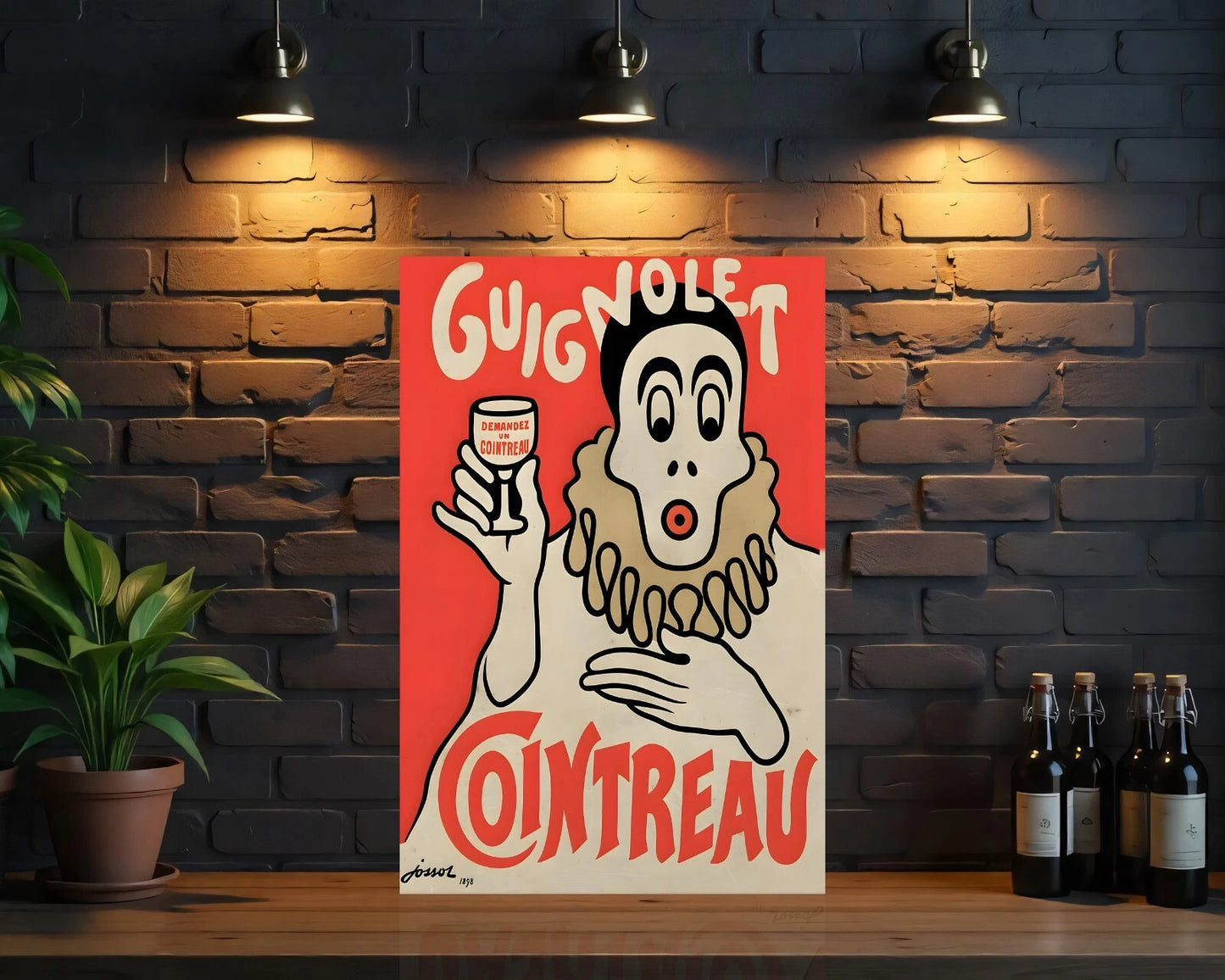 Guignolet Cointreau French Clown Liquor Design Metal Sign - Heavy Metal Cafe & Bar Decor