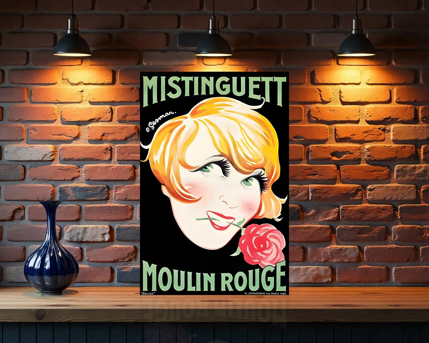 Mistinguett – Moulin Rouge Vintage French Sign - Heavy Metal Cafe & Bar Decor