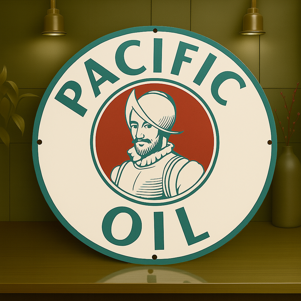 Pacific Oil Sign – Heavy Metal Garage & Man Cave Decor