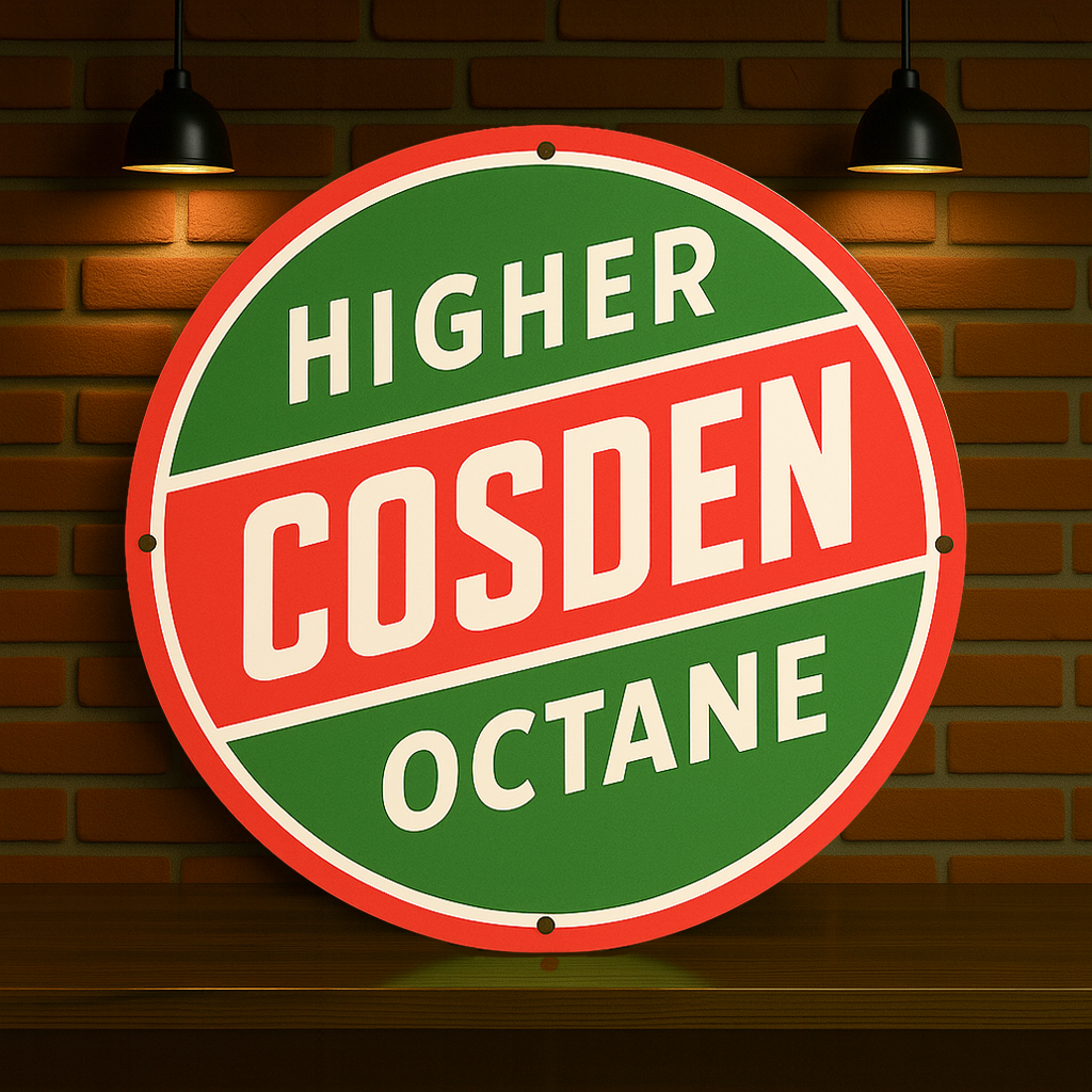 Higher Cosden Octane Sign – Heavy Metal Garage & Man Cave Decor
