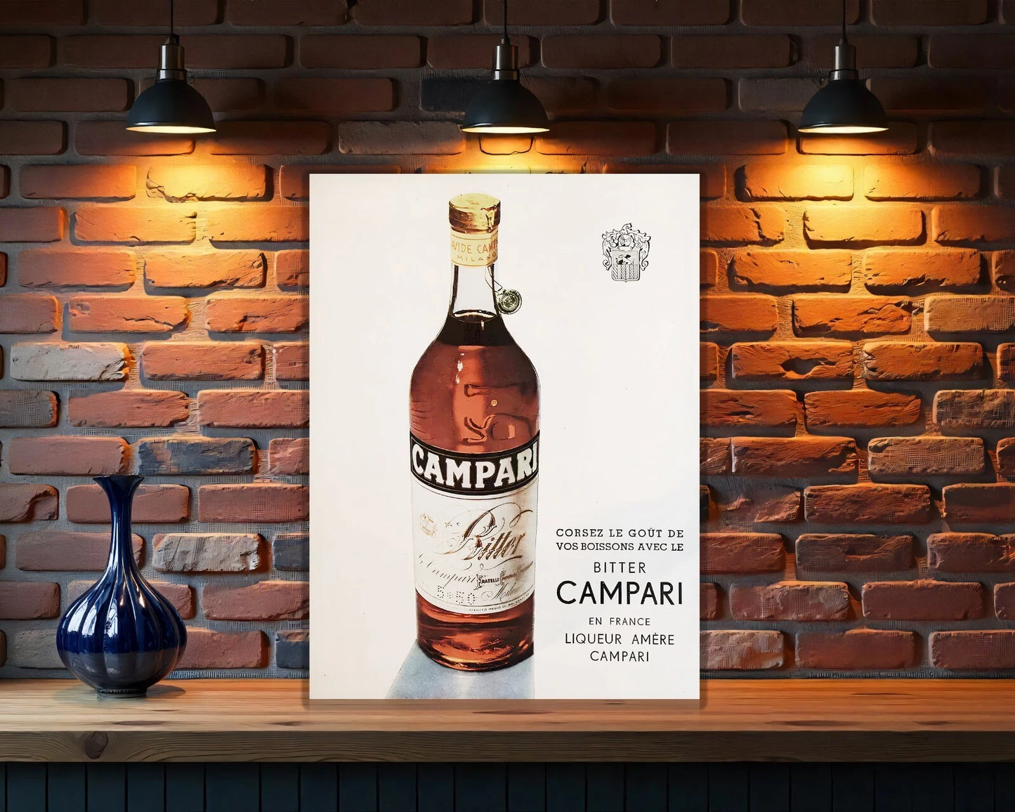Campari Bitter French Sign – Minimalist Liquor - Heavy Metal Cafe & Bar Decor