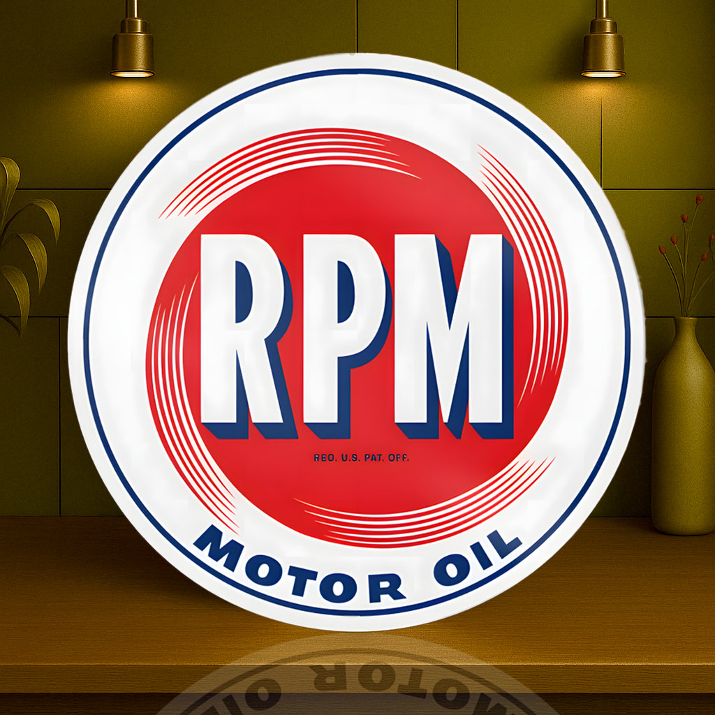 RPM Motor Oil Vintage Sign - Heavy Metal Home & Garage Decor