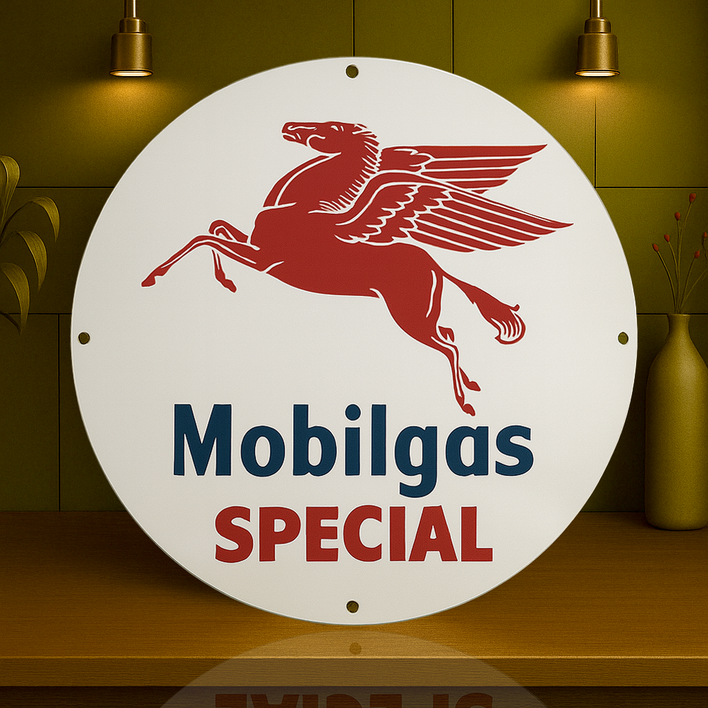 Mobilgas Pegasus Sign - Mobil Oil Gas Station - Heavy Metal Home & Garage Decor