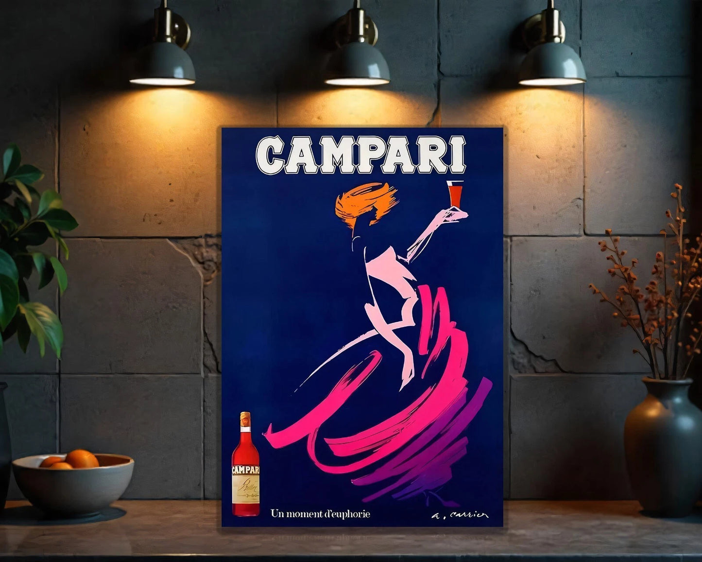 Campari Dance Abstract French Euphoric Sign - Heavy Metal Cafe & Bar Decor