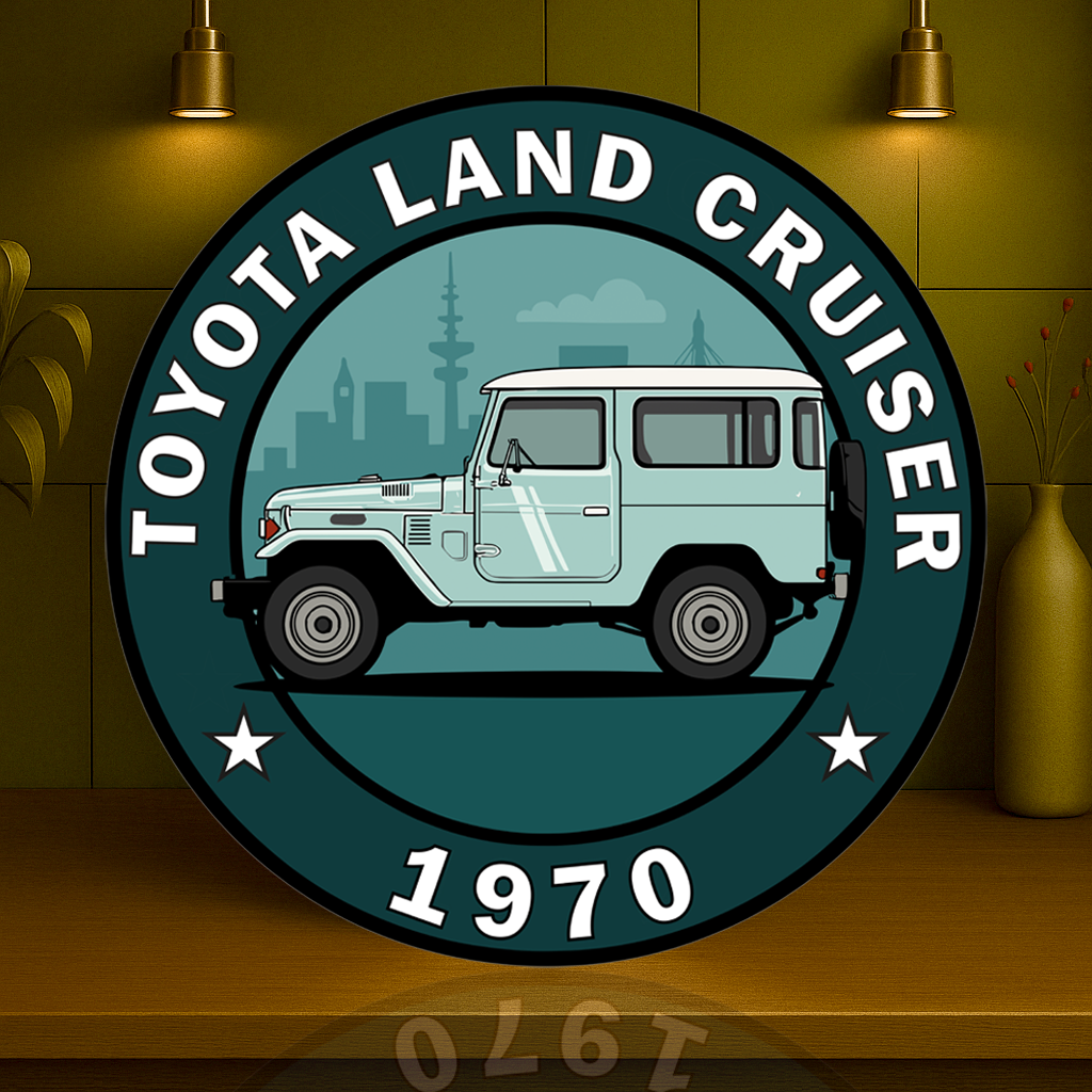 Toyota Land Cruiser 1970 FJ40 Side Profile Sign – Heavy Metal Garage & Service Sign
