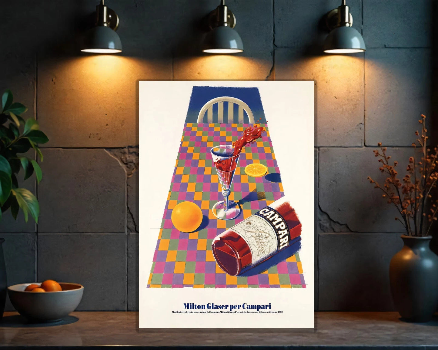Campari Milton Glaser Sign - Iconic Italian Art - Heavy Metal Cafe & Bar Decor