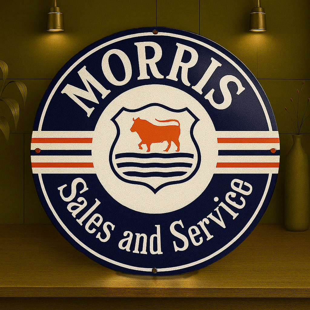 Morris Sales and Service Sign – Heavy Metal Garage & Man Cave Decor