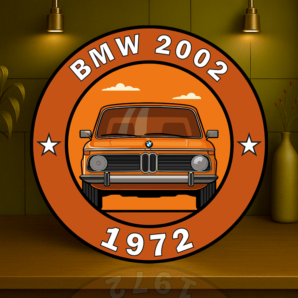 BMW 2002 Bavarian Classic Reborn Heavy Metal Sign – Garage & Man Cave Decor
