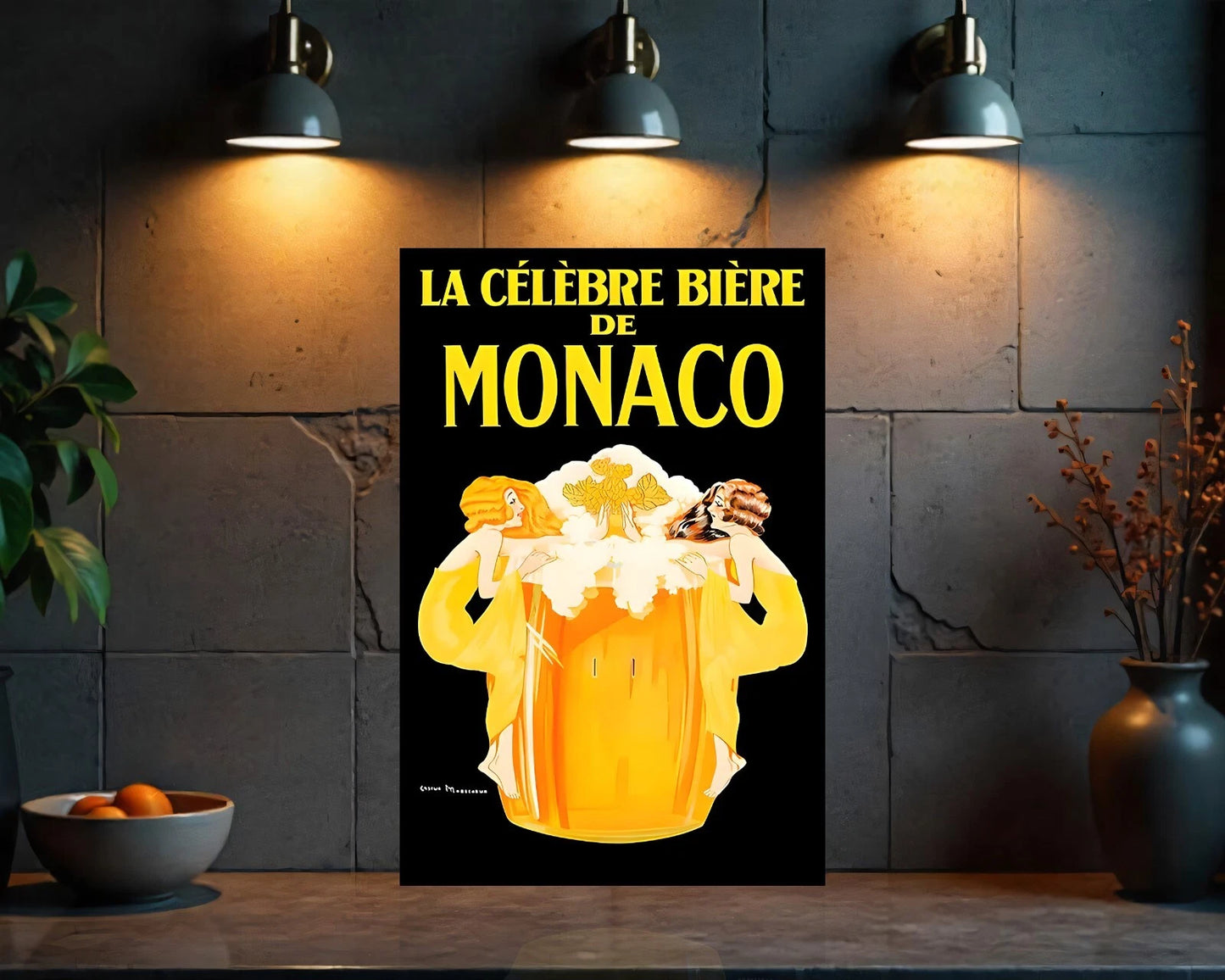 La Célèbre Bière de Monaco Heavy Metal Sign - Cafe & Bar Decor